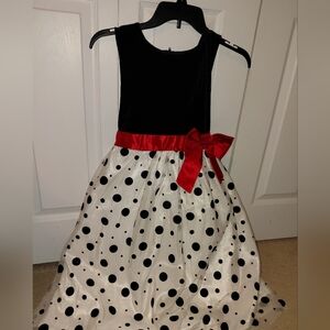 Sears Special Editions Girls Black, Red, And White Dress